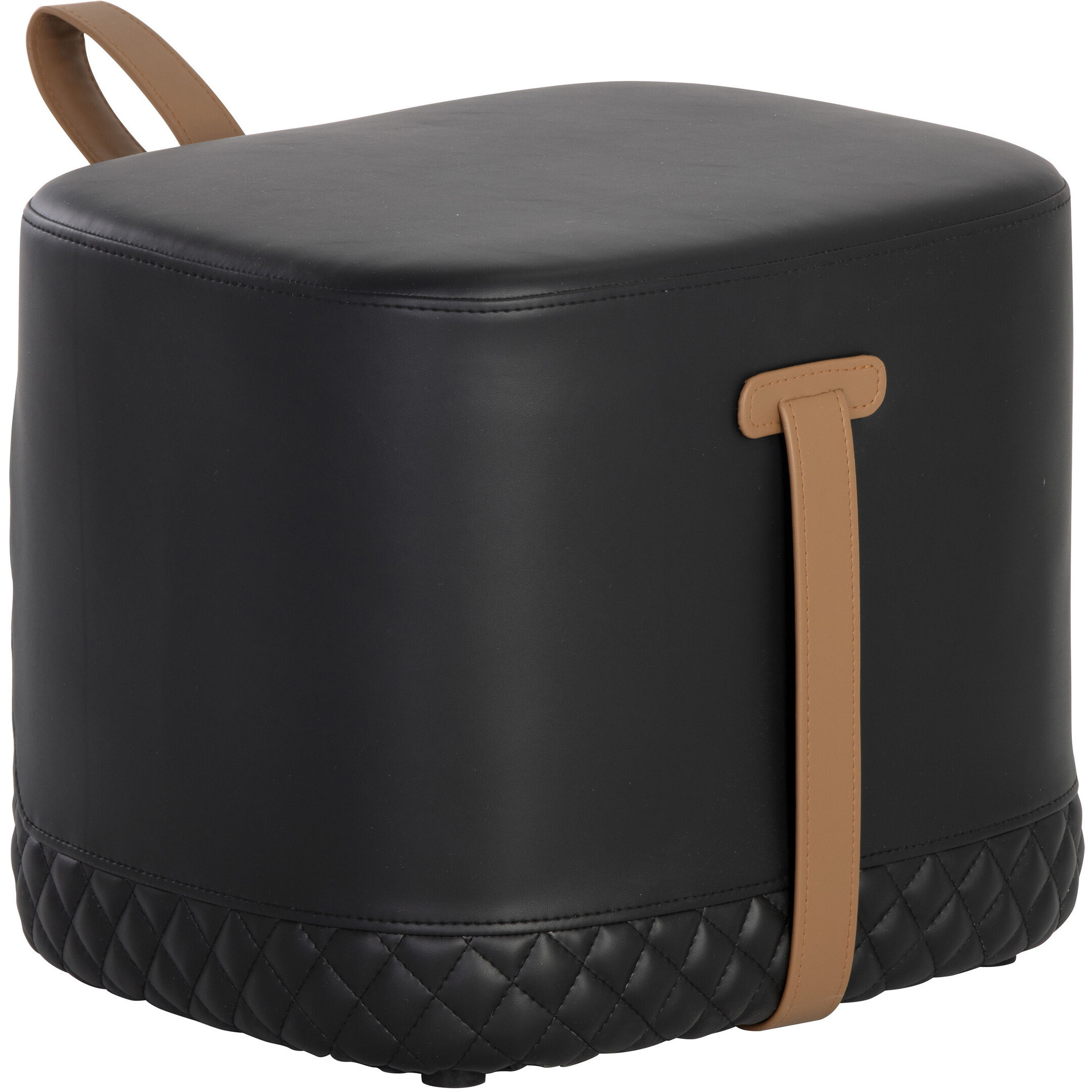 Axio 16.5 inch Napa Black / Napa Cognac Ottoman